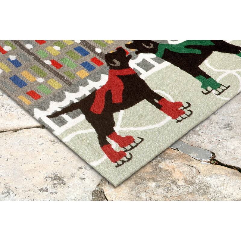 Liora Manne Frontporch Holiday Ice Dogs Indoor/Outdoor Mat