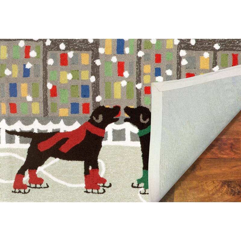 Liora Manne Frontporch Holiday Ice Dogs Indoor/Outdoor Mat