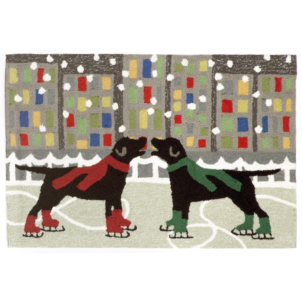 Liora Manne Frontporch Holiday Ice Dogs Indoor/Outdoor Mat