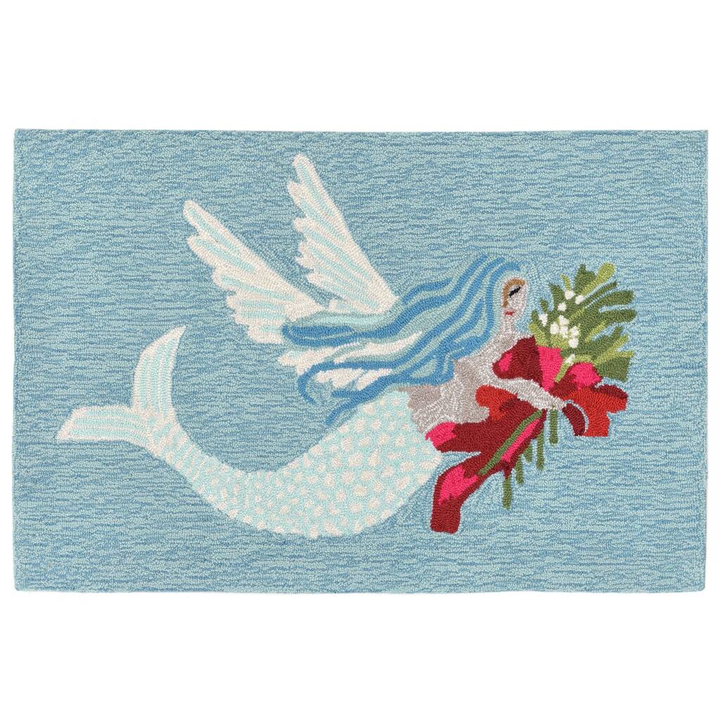Liora Manne Holiday Mermaid Outdoor Rug (2' x 3') - 2' x 3'