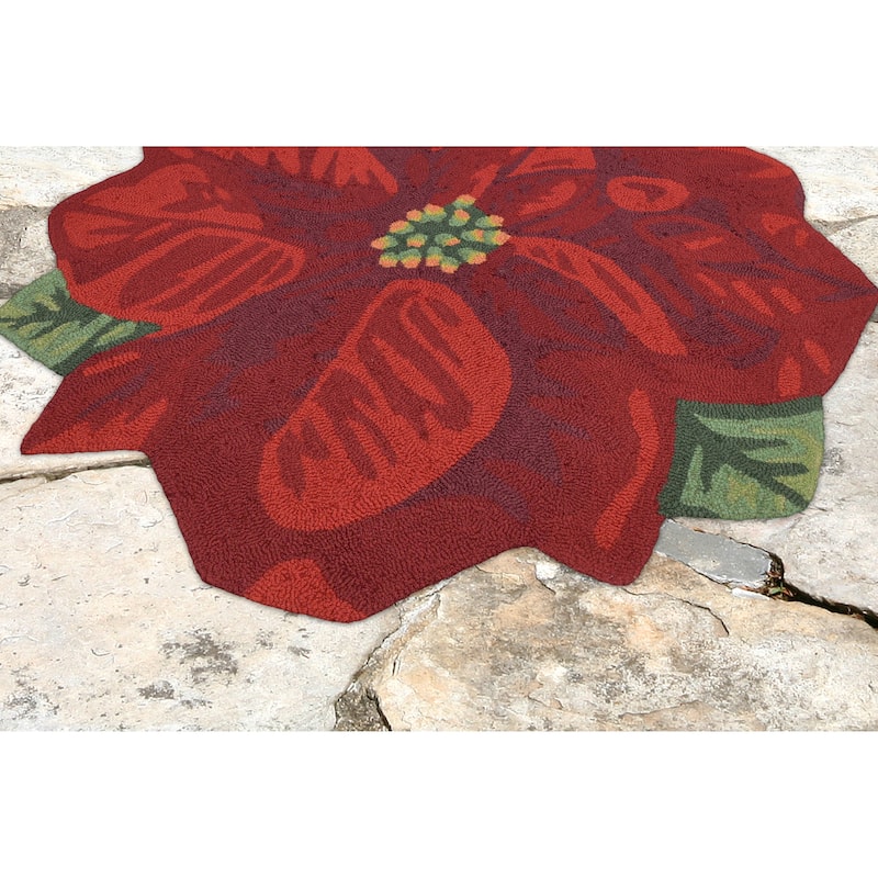 Liora Manne Frontporch Poinsettia Indoor/Outdoor Mat