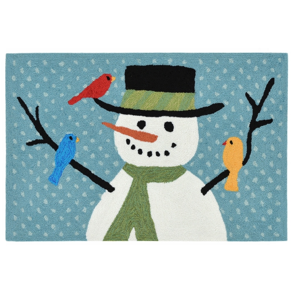 Lush Decor Frontporch Snowman And Friends Indoor/Outdoor Mat