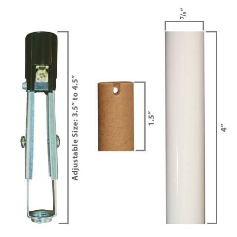 Royal Designs Chandelier Socket Kit - Includes Socket Plastic Cover Paper Insulation - White
