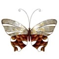 Wall Butterfly With Pearl And Copper Scaling