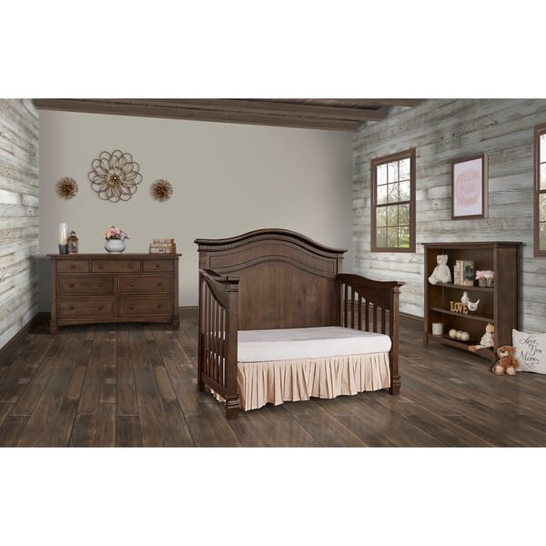 Evolur Cheyenne 5 in 1 Full Panel Convertible Crib, Antique Brown - Bed  Bath & Beyond - 18802020
