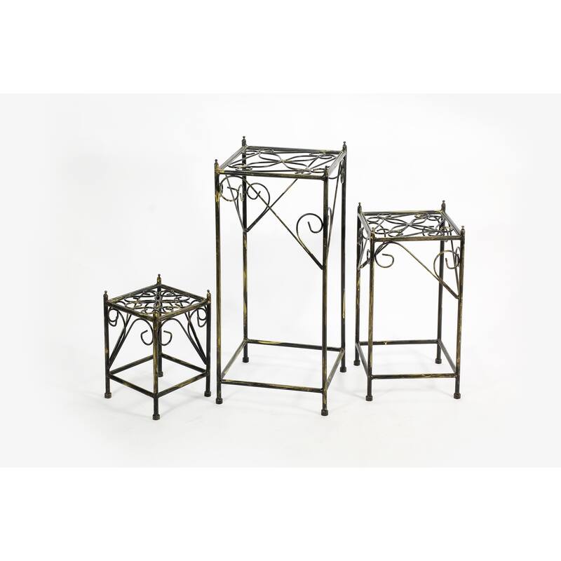 Square Cast Iron Plant Stand Set of 3