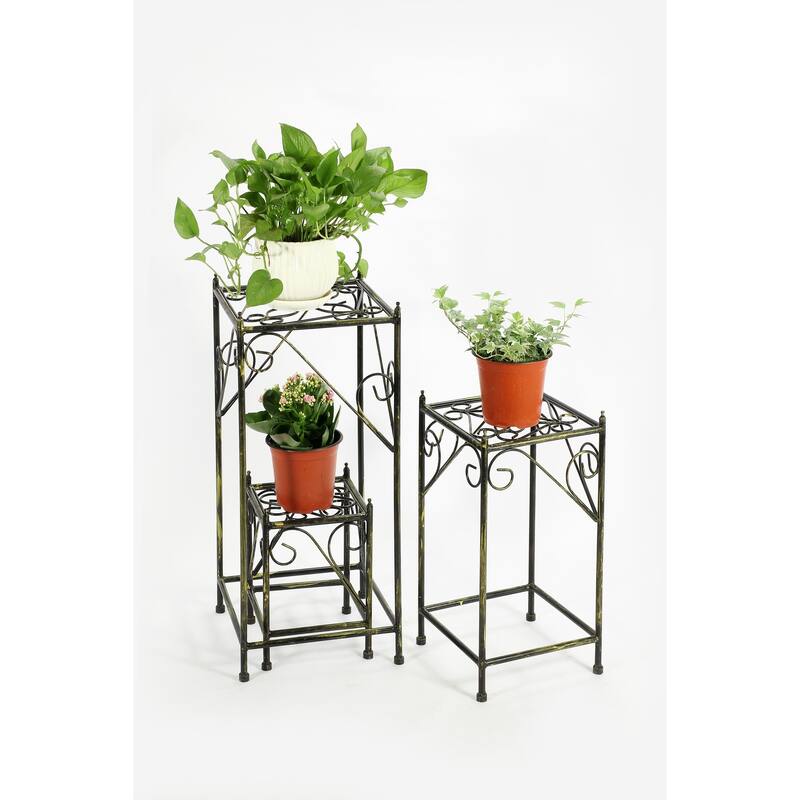 Square Cast Iron Plant Stand Set of 3