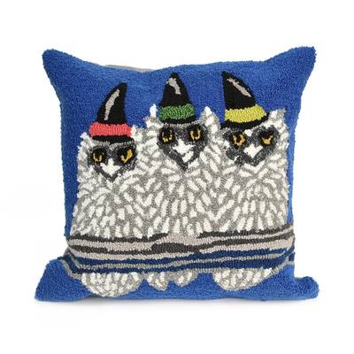 Liora Manne Owl-O-Ween Cobalt Pillow