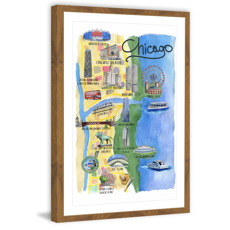 'The Spirit of Chicago' Framed Painting Print - Multi-Color