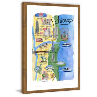 'The Spirit of Chicago' Framed Painting Print - Multi-Color