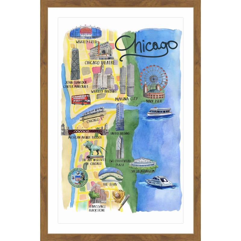 'The Spirit of Chicago' Framed Painting Print - Multi-Color