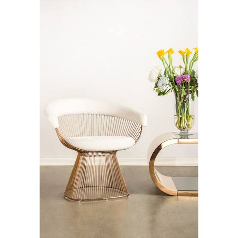 Statements By J Living Room Chairs Online At Our Soleil Rose Gold Chrome Accent Chair