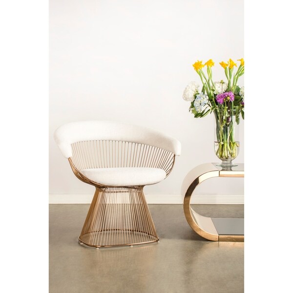 Soleil Rose Gold Chrome Accent Chair - Overstock - 18804711