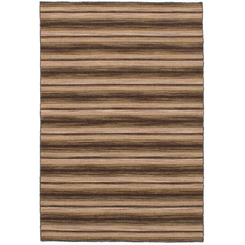 Flat-weave Manhattan Blue, Red Wool Kilim