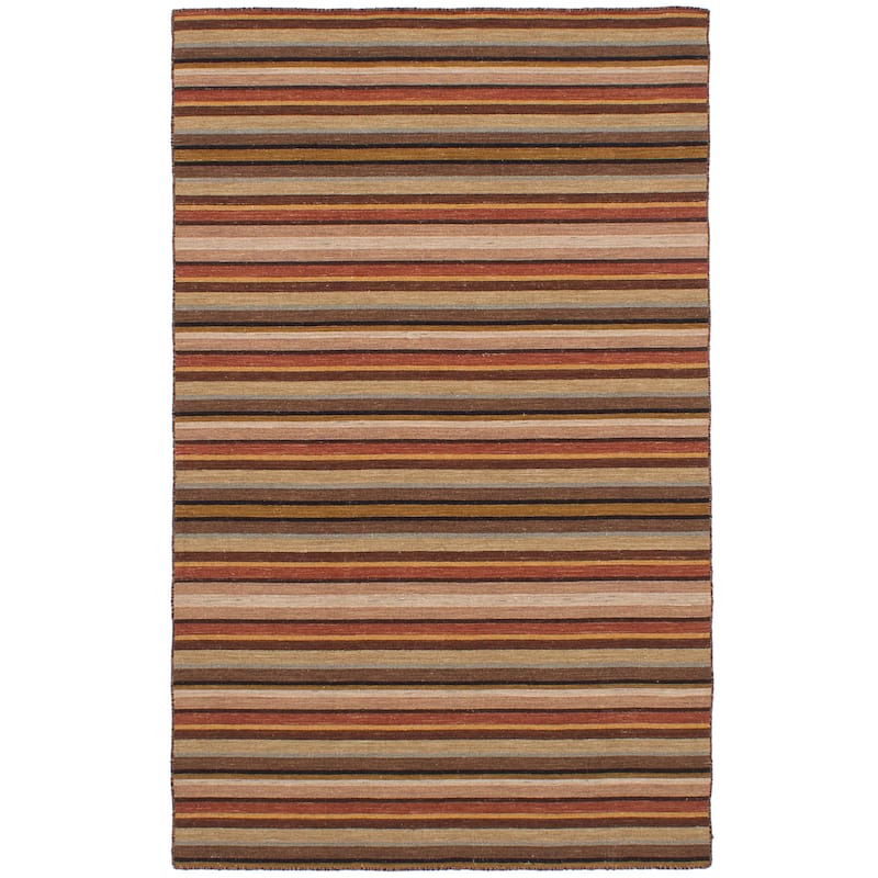 Flat-weave Manhattan Blue, Red Wool Kilim