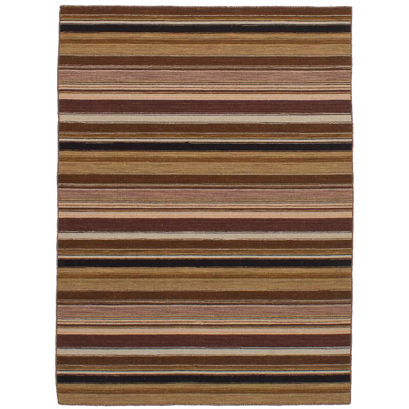 Flat-weave Manhattan Blue, Red Wool Kilim