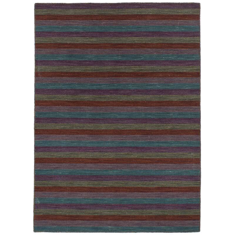 Flat-weave Manhattan Blue, Red Wool Kilim