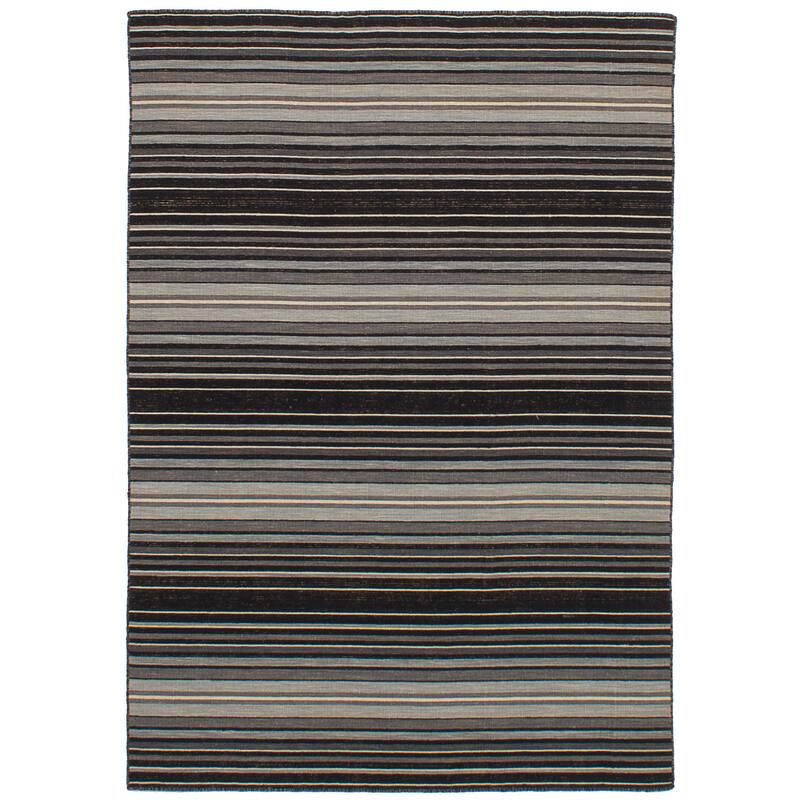 Flat-weave Manhattan Blue, Red Wool Kilim