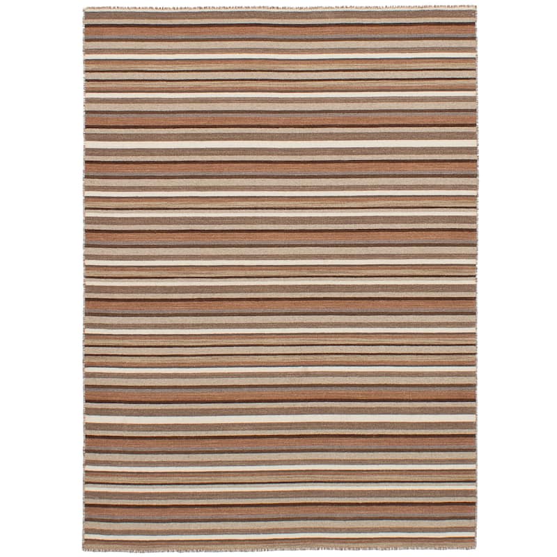 Flat-weave Manhattan Blue, Red Wool Kilim