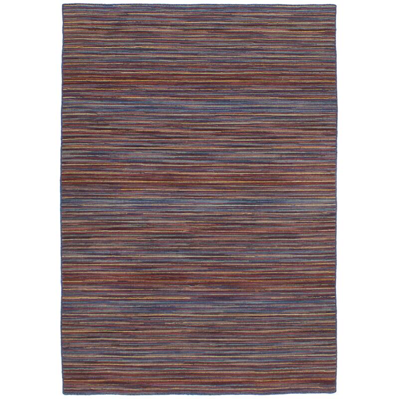 Flat-weave Manhattan Blue, Red Wool Kilim