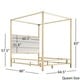 preview thumbnail 4 of 4, Solivita Champagne Gold Metal Canopy Bed with Horizontal Panel Headboard by iNSPIRE Q Bold