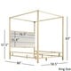 preview thumbnail 5 of 4, Solivita Champagne Gold Metal Canopy Bed with Horizontal Panel Headboard by iNSPIRE Q Bold