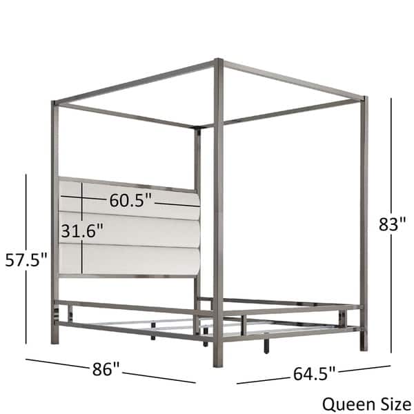 dimension image slide 1 of 2, Solivita Black Nickel Canopy Bed by iNSPIRE Q Bold