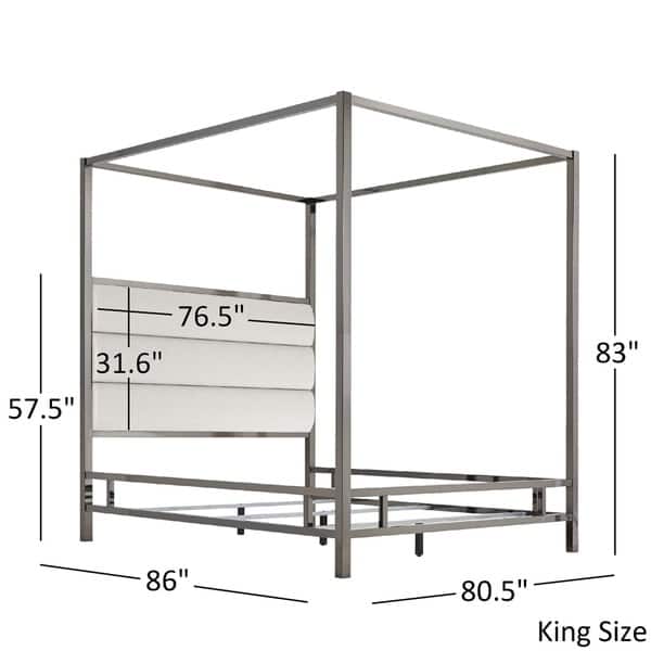 dimension image slide 0 of 2, Solivita Black Nickel Canopy Bed by iNSPIRE Q Bold