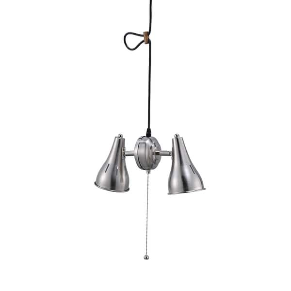 Silver Metal Cone Pull String Pedant Ceiling Lamp