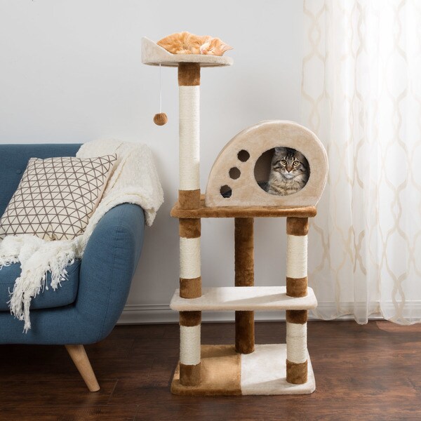 4 Tier Cat Tree- Plush Multi-Level Cat Tower By PETMAKER. Opens flyout.