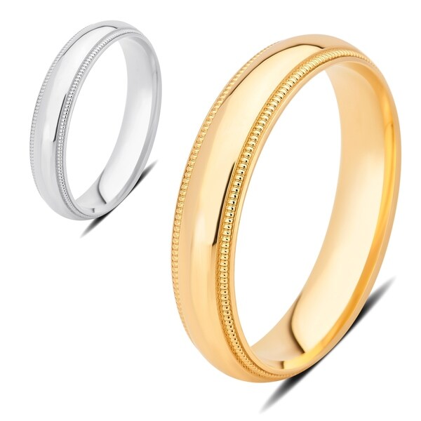 Divina 14k Plain Gold 4 Mm Milgrain Wedding Band Free Divina 14k Plain Gold 4 Mm Milgrain Wedding Band