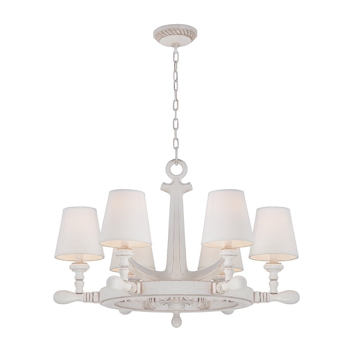 Seahaven Ship's Wheel Six-Light Chandelier 21" high - Chandeliers For Bedrooms by Overstock.com