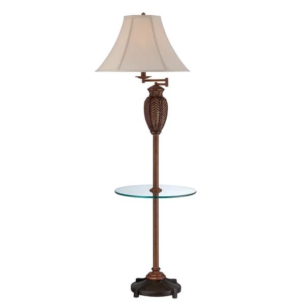 Shop Seahaven Wicker Glass Tray Floor Lamp With Swing Arm 61 High