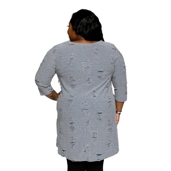 plus size distressed sweater dress