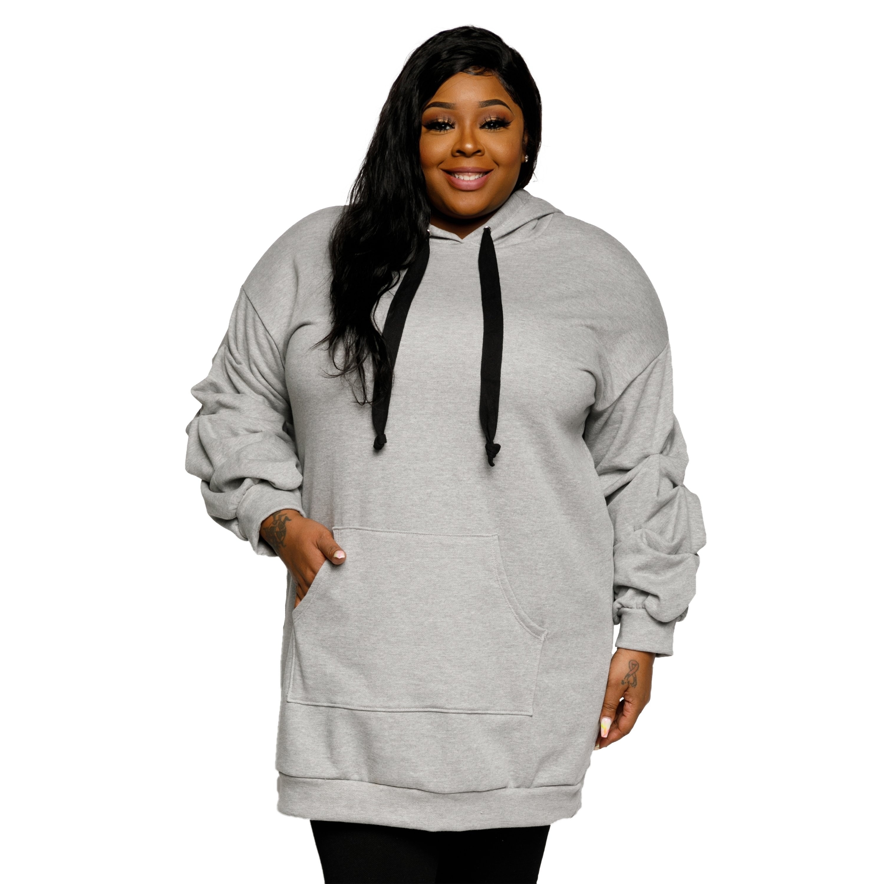 plus size hooded sweater dress
