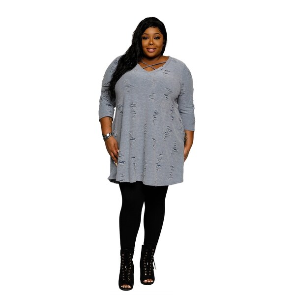 distressed sweater dress plus size