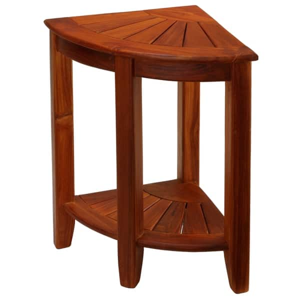 wooden slatted shower stool