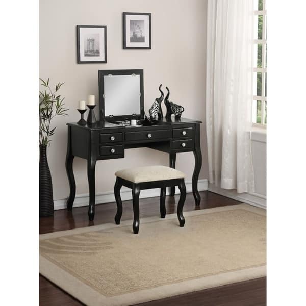 Shop Estelle Chic Beauty Vanity And Stool Set Free Shipping