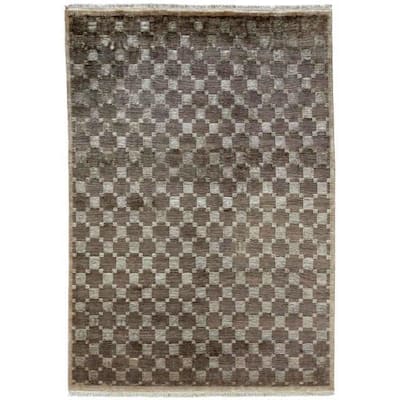 Jade Earth Tones Hand-knotted Area Rug