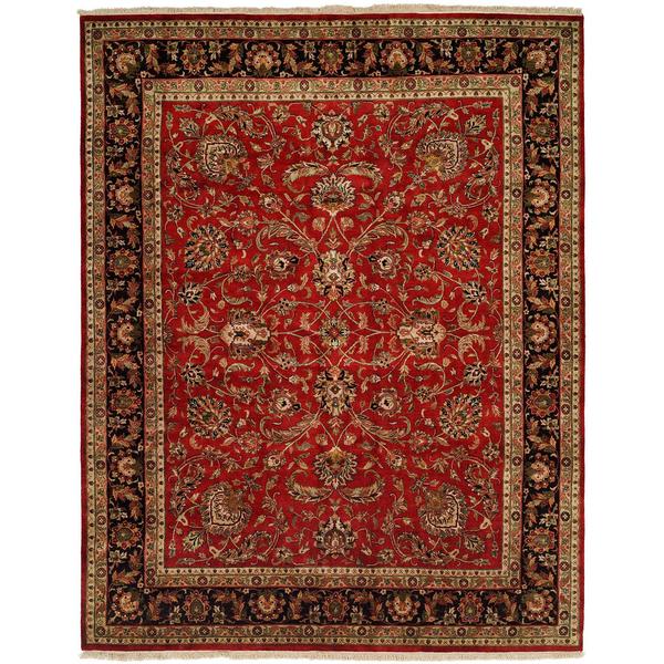Kabir Red Ivory Wool And Silk Hand Knotted Square Area Rug 10 Kabir Red Ivory Wool And Silk Hand Knotted Square Area Rug 10