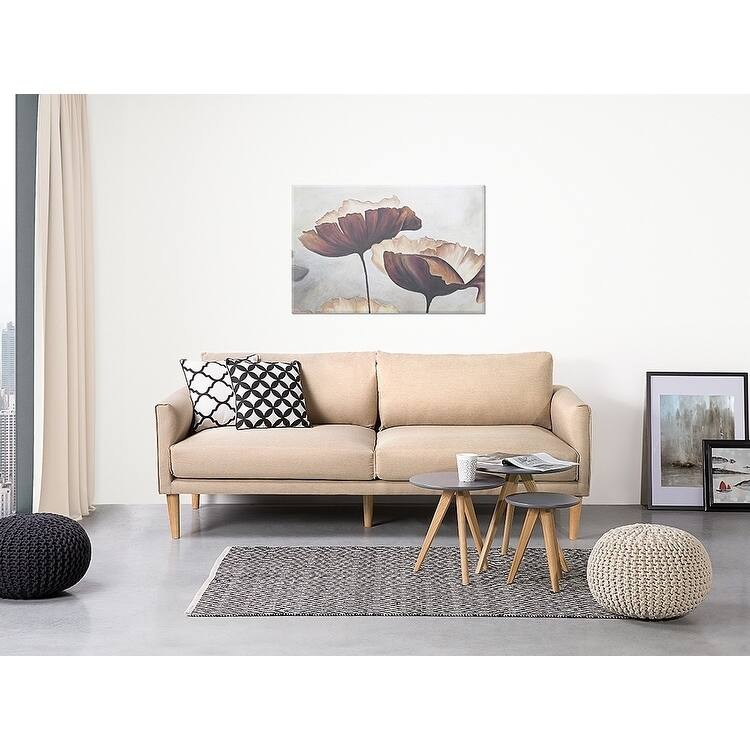 Modern Fabric Sofa Beige UPPSALA