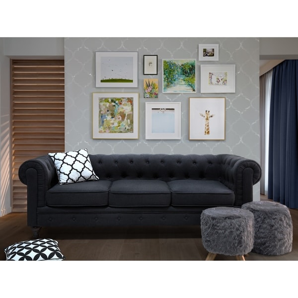 Tufted Fabric Sofa Charcoal Chesterfield On Free Tufted Fabric Sofa Charcoal Chesterfield