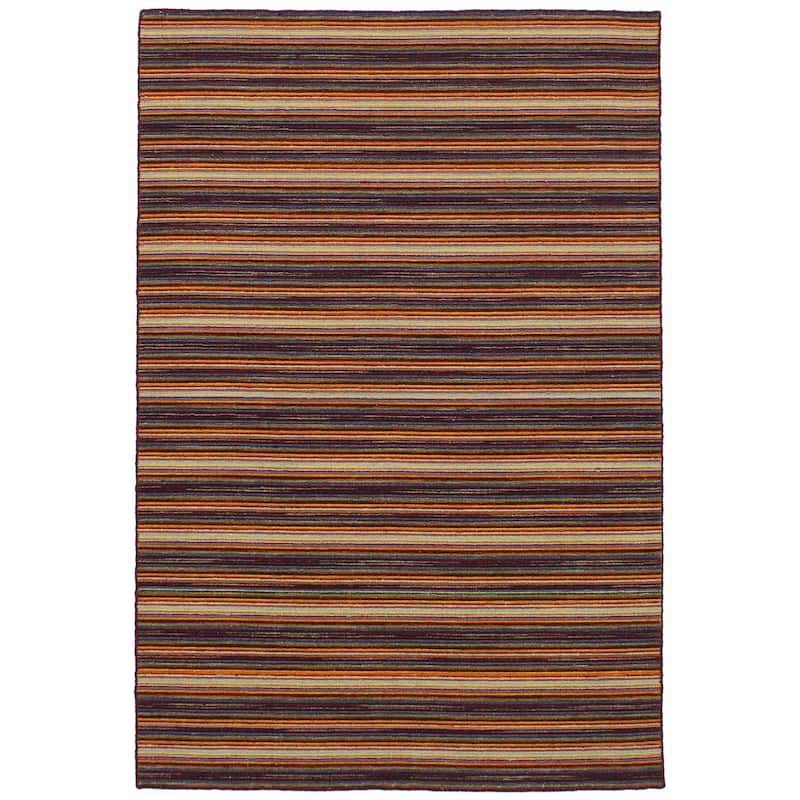 Flat-weave Manhattan Blue, Red Wool Kilim