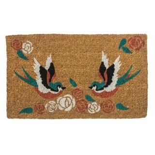Shop Swallows Tattoo Handwoven Coconut Fiber Doormat Free