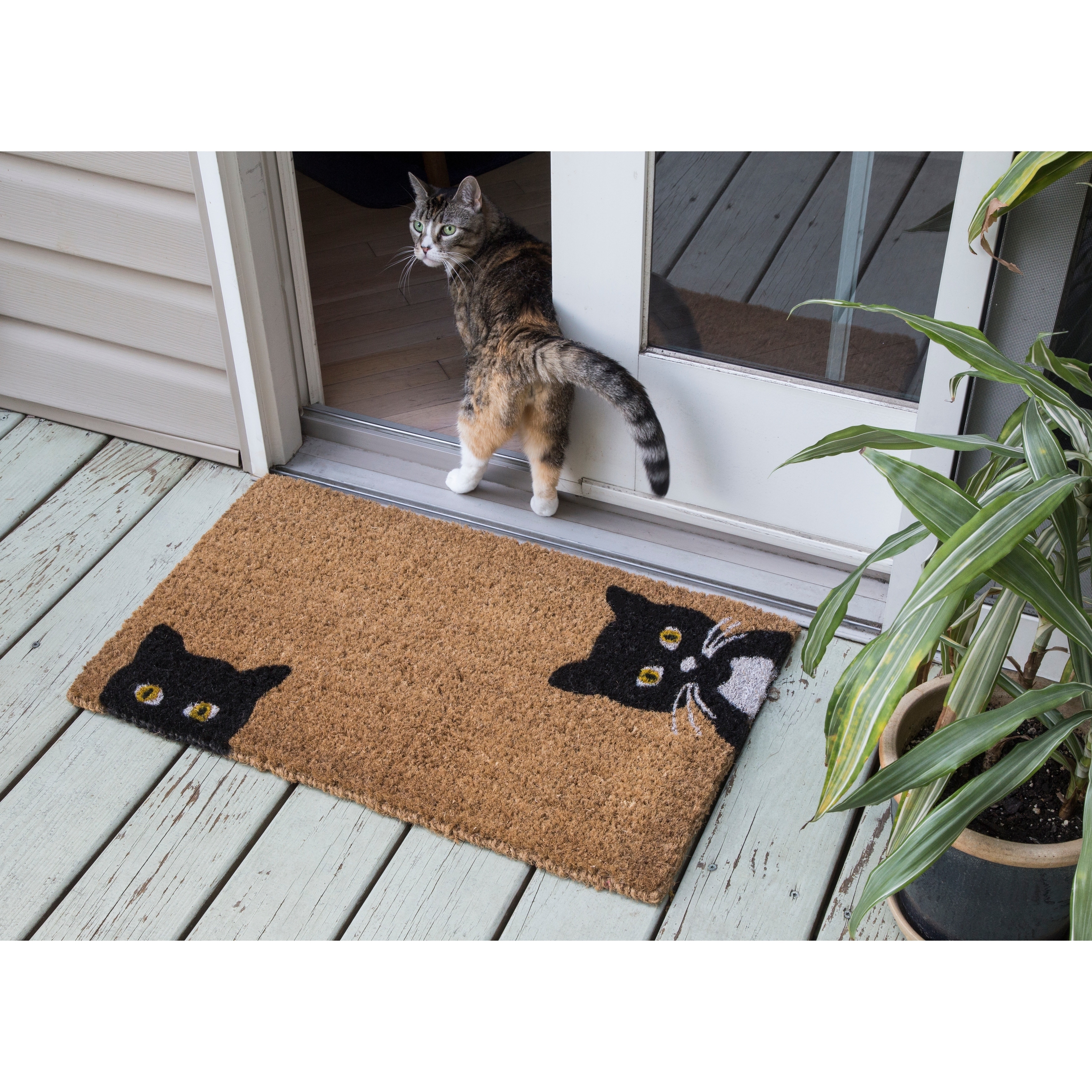 Cozy Vibes Handwoven Coconut Fiber Doormat