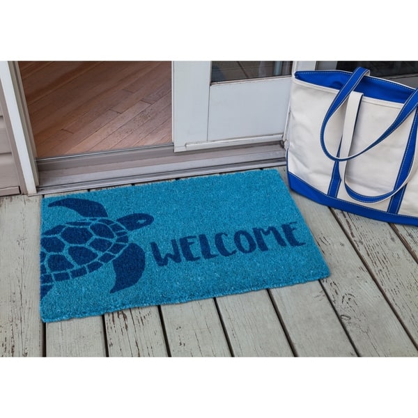 Shop Turtle Handwoven Coconut Fiber Doormat Free Shipping Today