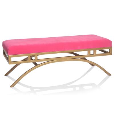 Boston Ottoman/Bench Pink Anti-Gold