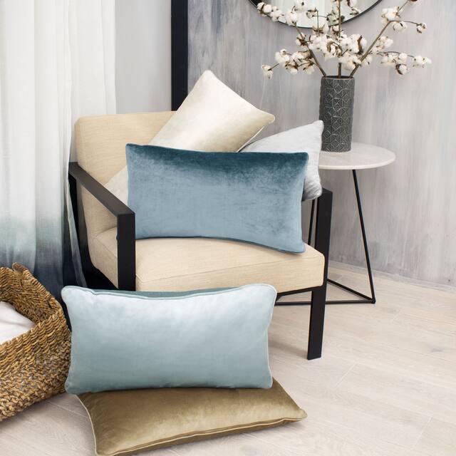 Jean Pierre Lucas Lumbar Velvet 2-Piece Throw Pillow Set