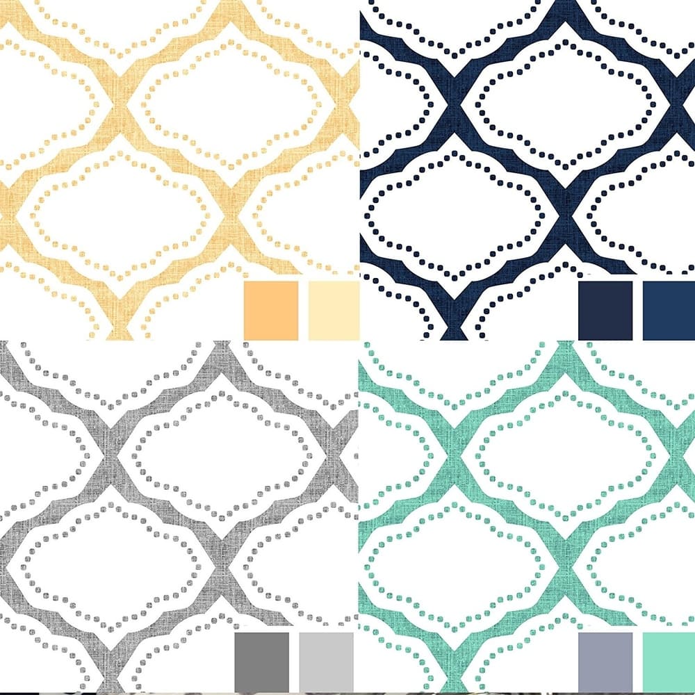 DriftAway Geo Trellis Room Darkening Grommet Top Window Curtain Panel Pair