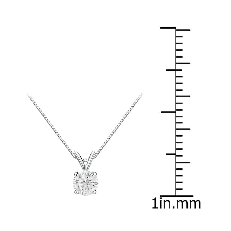 Auriya 14k Gold 1 1/6ct TDW Clarity-Enhanced Diamond Stud Earrings and Solitaire Diamond Necklace Set (H-I, I2-I3)